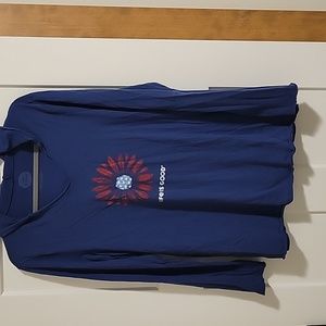 Life is good blue hooded shirt